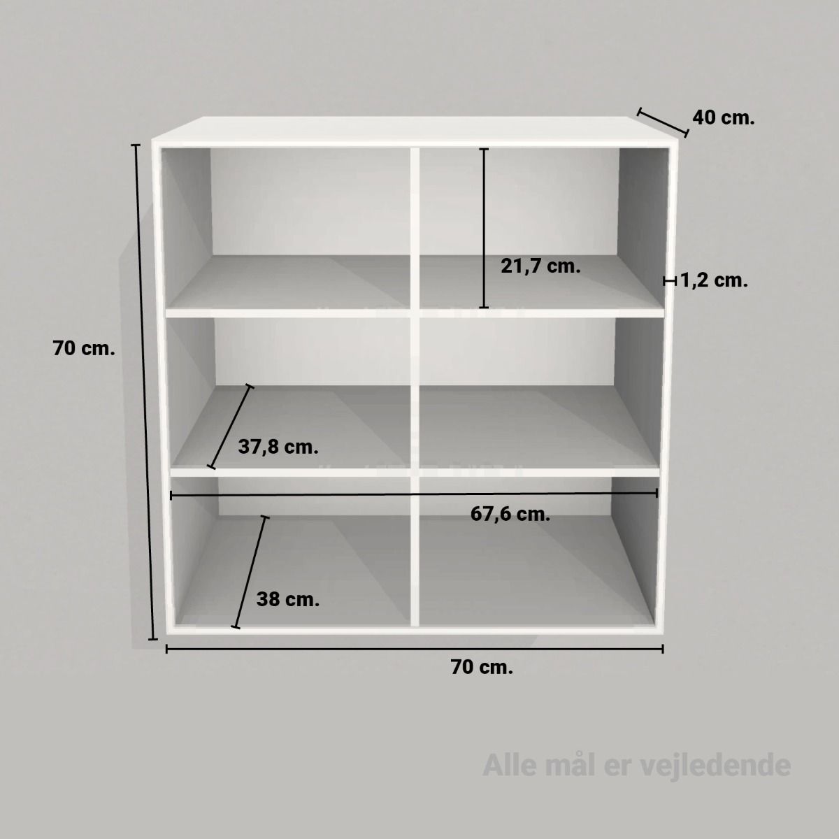 image - Kubik Color hel reolkasse 6 rum