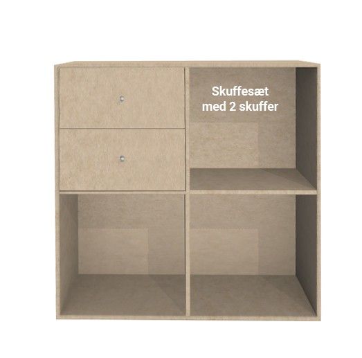 image - 2 skuffer til Kubik Træ hel reolkasse - 4 rum