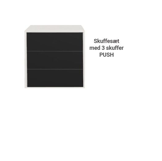 image - 3 skuffer (push) til KUBIK Color kvart reolkasse med 1 rum