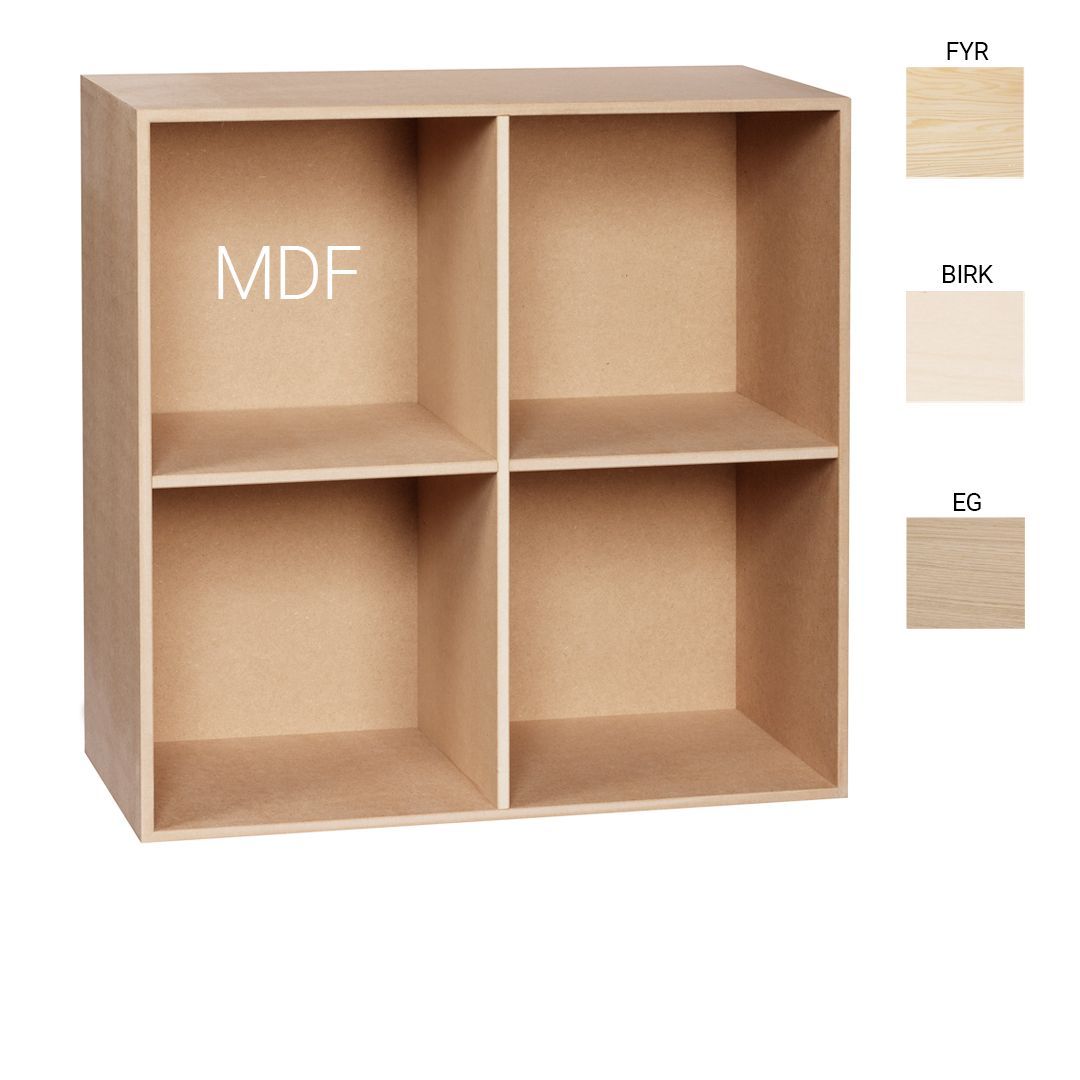 image - Kubik Træ hel reolkasse - 4 rum