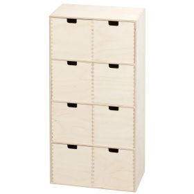 Finérkasse /skuffeelement med 8 skuffer (34x72x20 cm.)