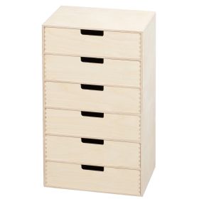 Finérkasse / skuffeelement 6 skuffer (B35 H61 D25 cm.)