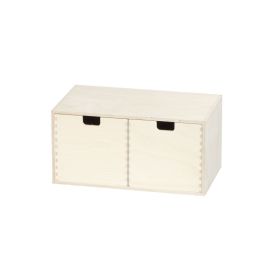Finérkasse med 2 skuffer (34x17xD20 cm)