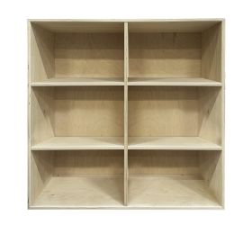 image - Kubik birk hel reolkasse - 6 rum