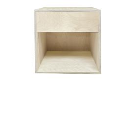 KUBIK birk 35x35 cm. - kvart reolkasse - 1 skuffe