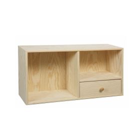Bogkasse i fyr 30x60x19 cm, 1 skuffe og 2 rum
