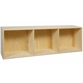 Bogkasse 90x30x19 cm, med 3 rum