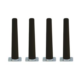 Møbelben sortmalet træ - H20 cm LIGE (pakke med 4 stk.)