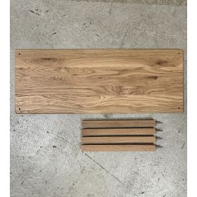 Tilbygningshylde + 4 mellemstykker til søjlereol i eg