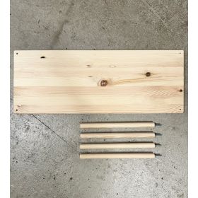 Tilbygningshylde + 4 mellemstykker til søjlereol i fyr