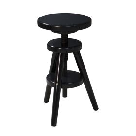 Kraftig drejetaburet i sortbejdset træ