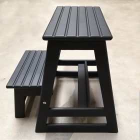 Stigetaburet /trappestige - sortmalet (mat) H49 cm.