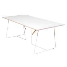 Sticks bord 80x120 cm, hvid plade og hvidt understel