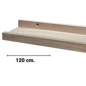 Gallerihylde i massiv ubehandlet eg (L120 cm.)