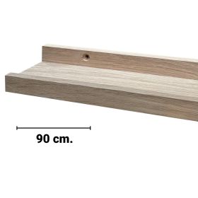 Gallerihylde i massiv ubehandlet eg (L90 cm.)