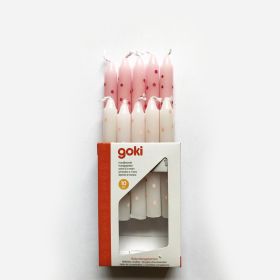 Lys til fødselsdagstog (hvide/lyserøde med dots)