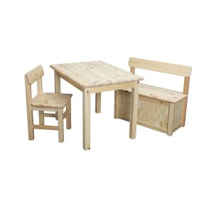 Børnesæt massiv fyr (bord 50x70 cm.)