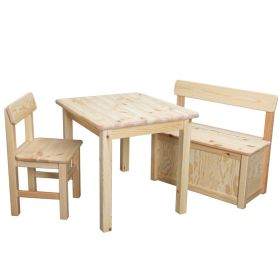 Børnesæt massiv fyr (bord 60x60 cm.)