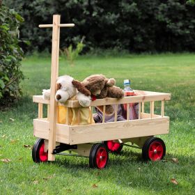 Trækvogn / Legevogn til 2 personer (sorte massive hjul)