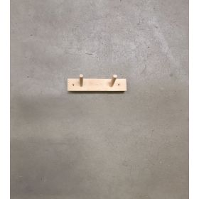 Knagerække med 2 knager - birk (firkantet look)