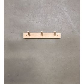 Knagerække med 3 knager - birk (firkantet look)