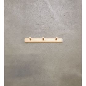 Knagerække med 3 knager - birk (rundt look)