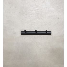 Knagerække med 3 knager - sortmalet (rundt look)