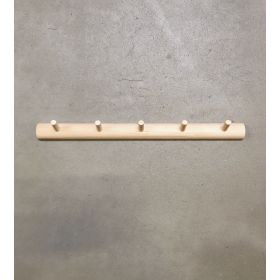 Knagerække med 5 knager - birk (rundt look)