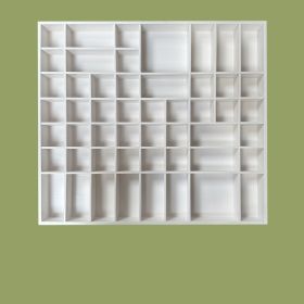 Sættekasse i hvidmalet fyr 52x46 cm. D5 cm.