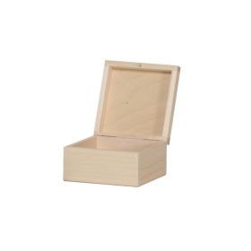 Æske i træ - med låg - 13x13x6 cm.