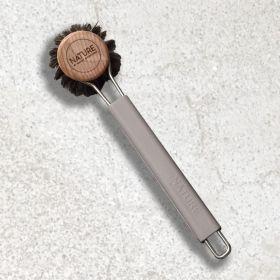 Opvaskebørste med siliconeskaft (grå)