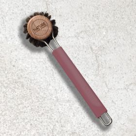 Opvaskebørste med siliconeskaft (bordeaux)