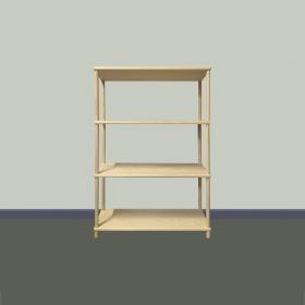 Søjlereol - reol i fyr med 4 hylder