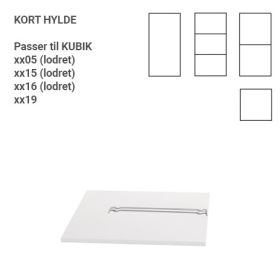 KUBIK Color hylde - halv/kvart reolkasse