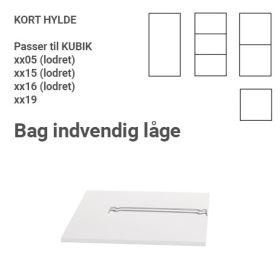 KUBIK Color hylde - til indvendig låge - halv/kvart reolkasse