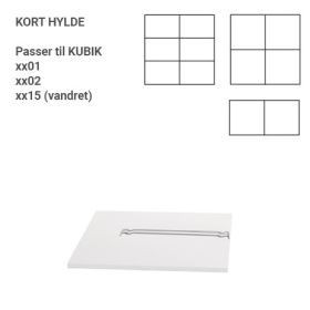 KUBIK Color hylde - hel reolkasse + halv reolkasse (vandret)