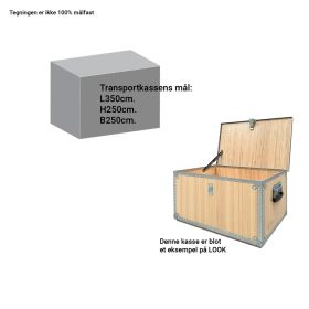 Plyfa transportkasse 350x250x250 mm.