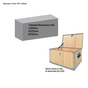 Plyfa transportkasse 550x220x250 mm.