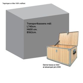 Plyfa transportkasse 740x562x600 mm.