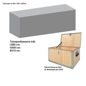 Plyfa transportkasse 880x310x300 mm.
