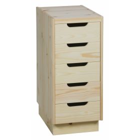Kontormøbel / skuffeelement (5 høje skuffer og sokkel). B30 cm.