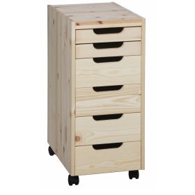 Kontormøbel / skuffeelement (4 høje+2 lave skuffer og hjul). B30 cm.