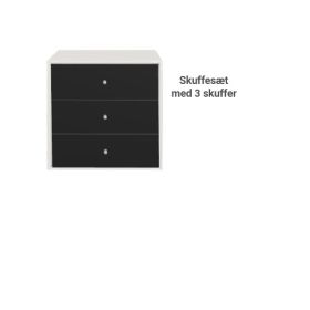 3 skuffer til KUBIK Color kvart reolkasse - 1 rum