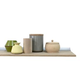 Kort KUBIK svævehylde i egefinér