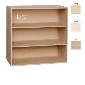 KUBIK Træ 70x70 cm. - hel reolkasse - 3 rum