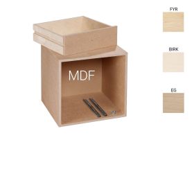 KUBIK Træ 35x35 cm. - kvart reolkasse - 1 skuffe